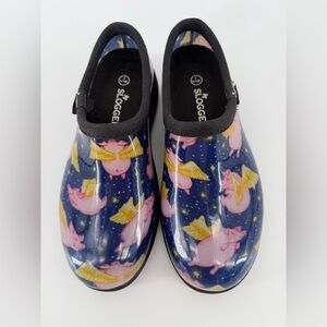 Sloggers Women’s Waterproof Rain & Garden Shoes Clogs “When Pigs Fly" Size 7